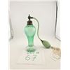 Image 1 : VINTAGE GREEN GLASS PERFUME ATOMIZER