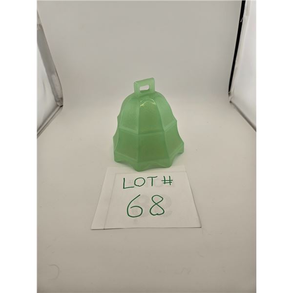 GREEN FROSTED GLASS LIGHT SHADE WITH GEOMETRIC ART DECO STYLE