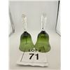 Image 1 : GREEN HAND-BLOWN GLASS BELLS (2 PCS)
