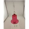 Image 1 : RUBY GLASS BELL WITH TWISTED CLEAR GLASS HANDLE