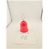Image 1 : SMALL RUBY GLASS BELL WITH CLEAR FINIAL