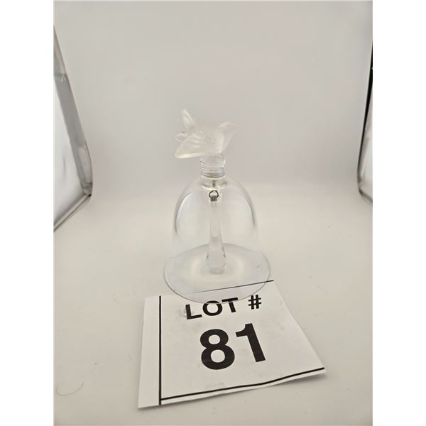 CLEAR GLASS BELL WITH FROSTED BIRD FINIAL