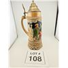 Image 1 : GERMAN-STYLE LIDDED BEER STEIN WITH FIGURAL RELIEF SCENE