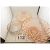 Image 1 : GROUP OF PRESSED GLASS BOWLS IN PINK AND CLEAR TONES (3 PCS)