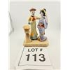 Image 1 : HAND-PAINTED ASIAN PORCELAIN FIGURINE COUPLE SCENE
