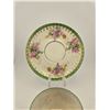 Image 2 : VINTAGE FLORAL PORCELAIN TEACUP AND SAUCER WITH GREEN GILT BORDER