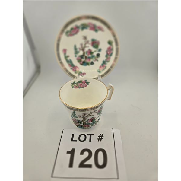 ROYAL GRAFTON BONE CHINA TEACUP AND SAUCER, FLORAL PATTERN, ENGLAND