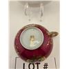 Image 3 : JAPANESE HAND-PAINTED GILT PORCELAIN TEACUP AND SAUCER WITH FLORAL MEDALLIONS