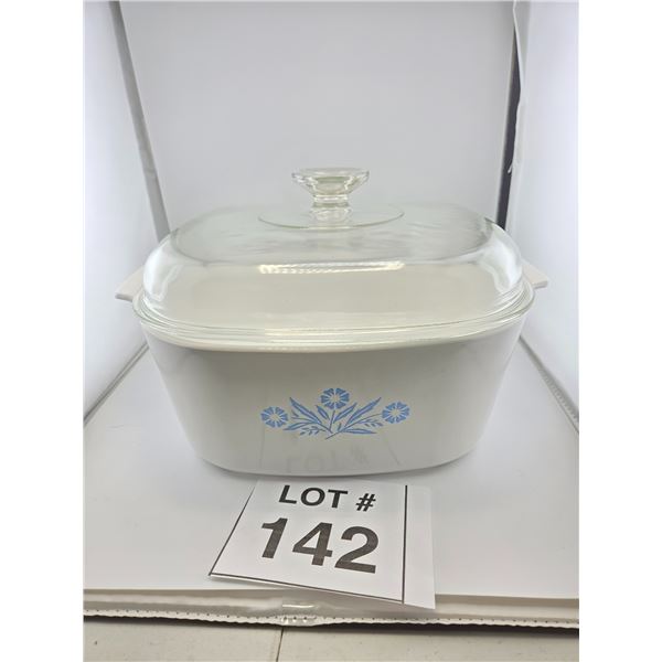 CORNING WARE BLUE CORNFLOWER CASSEROLE DISH WITH GLASS LID