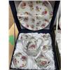 Image 3 : TWO BOXED FLORAL PORCELAIN TEA SETS WITH SERVING PLATES