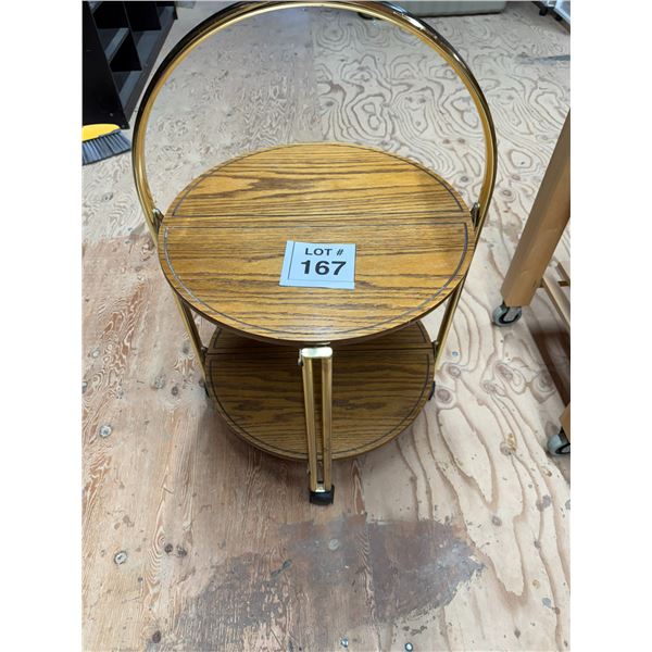 VINTAGE TWO-TIER ROLLING BAR CART