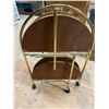 Image 3 : VINTAGE TWO-TIER ROLLING BAR CART