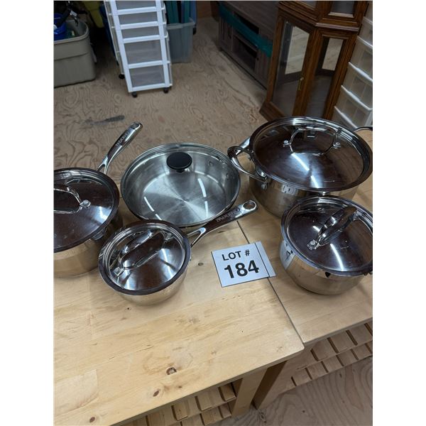 PADERNO STAINLESS STEEL COOKWARE SET WITH LIDS