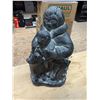 Image 4 : HAND CARVED CANADIAN INUIT STONE SCULPTURE WITH CARVED BIRD AND CONTAINER
