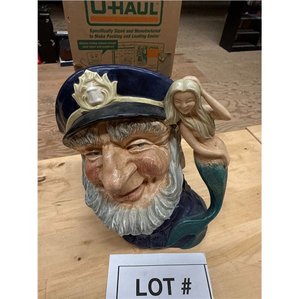 ROYAL DOULTON SALT GLAZE TOBY JUG WITH MERMAID HANDLE