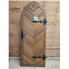 Image 1 : HANDCRAFTED ARCHED SOLID WOOD DOOR WITH DECORATIVE JOINERY
