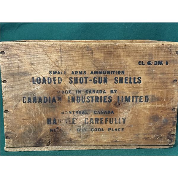 12 Gauge Vintage Canadian Industries Limited Wooden Ammunition Crate