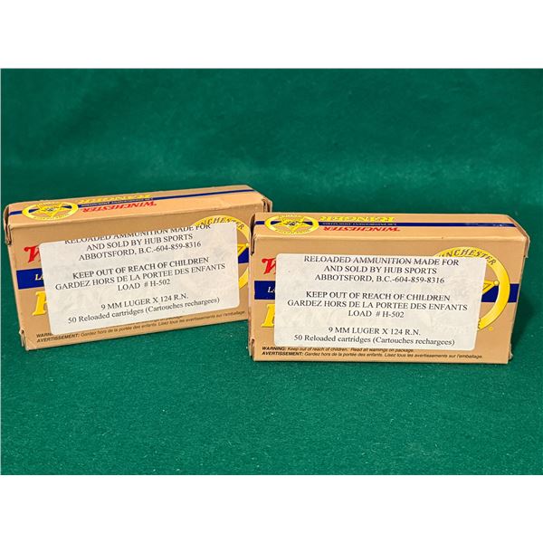 9mm Luger Reloaded and Factory Ammunition Lot