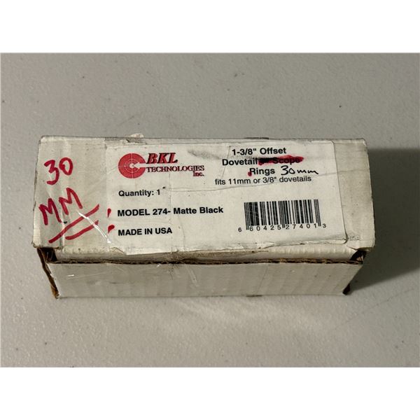30mm BKL Offset Dovetail Scope Rings Model 274 Matte Black