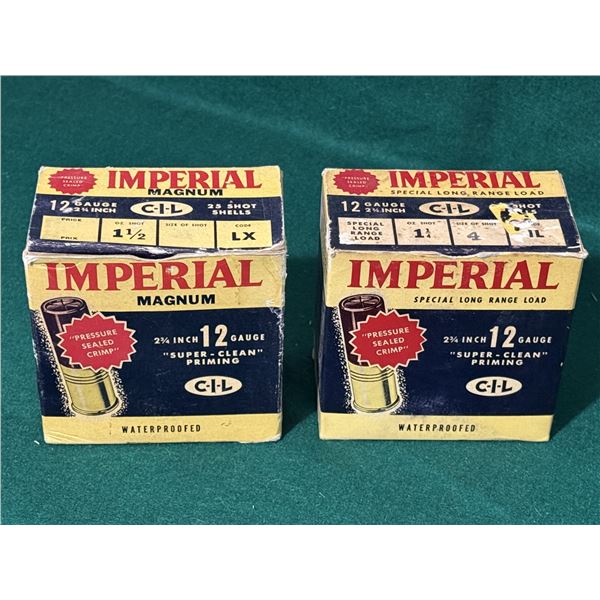 12 Ga 2 3/4" Imperial CIL Shot Shells Collector Boxes Included