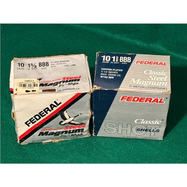 10 Ga 3.5" Federal Steel Magnum BBB Shot Shells