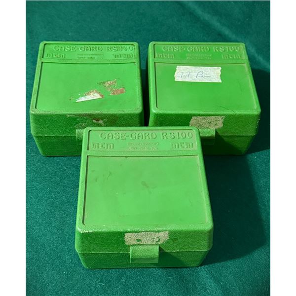 17 Rem Mixed Reloaded Rifle Ammo and Brass Casings Lot in Cases