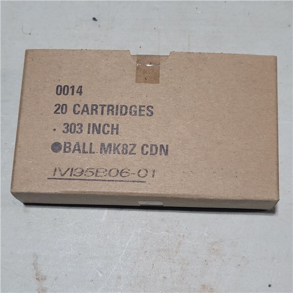 Canadian Mk8Z Military .303 British Ball Ammo Sealed Box