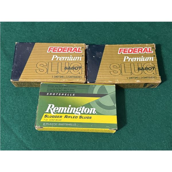 12 GA 2¾″ Federal and Remington Slugs