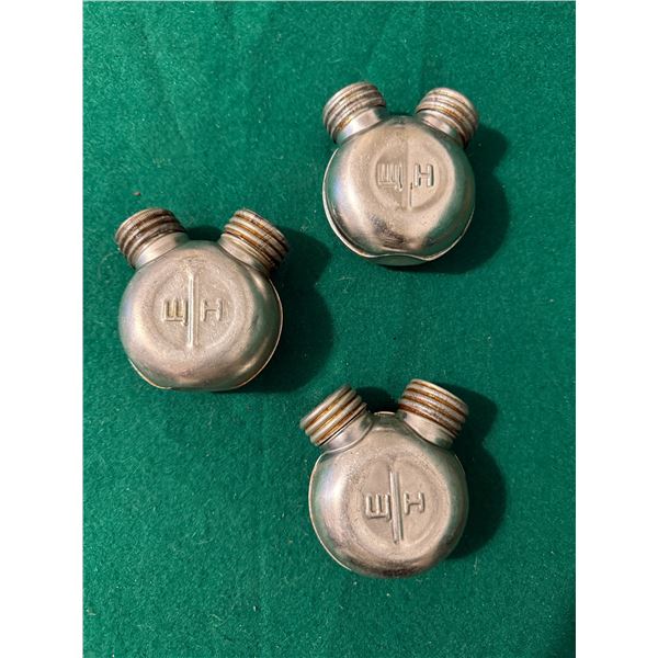 Brass Screw-Top Oiler Bottles Lot of 3