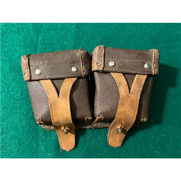 Brass Screw-Top Oil Bottles in Double Leather Pouch