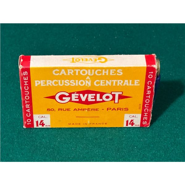 Vintage Box of Gevelot 14 mm Central Percussion Cartridges
