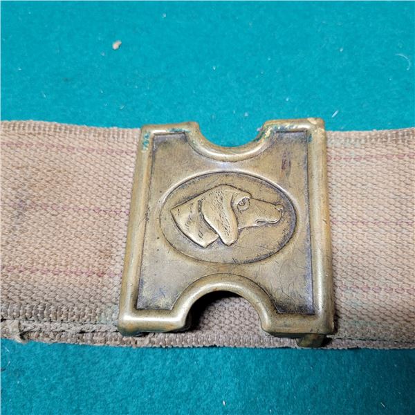 Anson & Mills Dogs Head Stamped Brass Buckle & Cartridge Belt