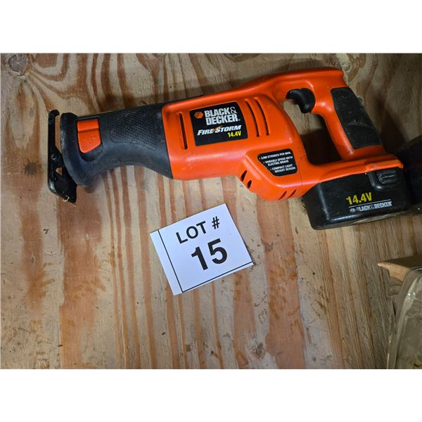 BLACK & DECKER FIRESTORM 14.4V CORDLESS RECIPROCATING SAW