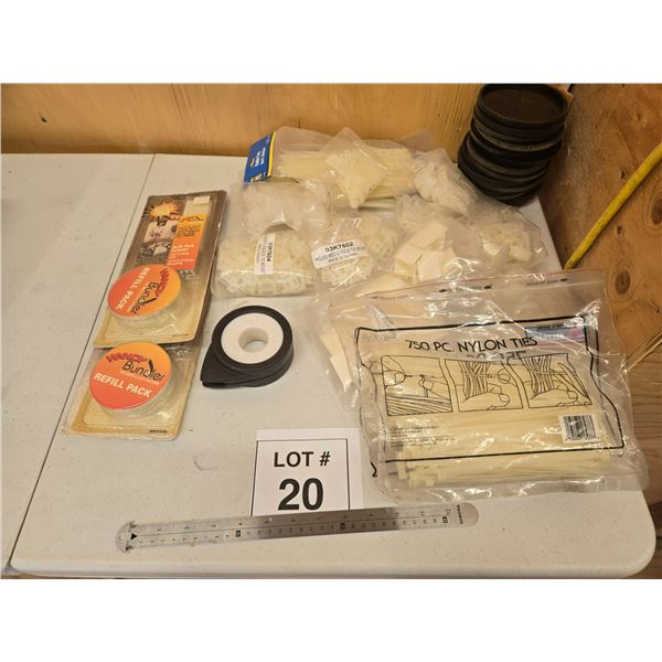 NYLON TIES, CABLE BUNDLERS, AND FASTENING SUPPLIES LOT
