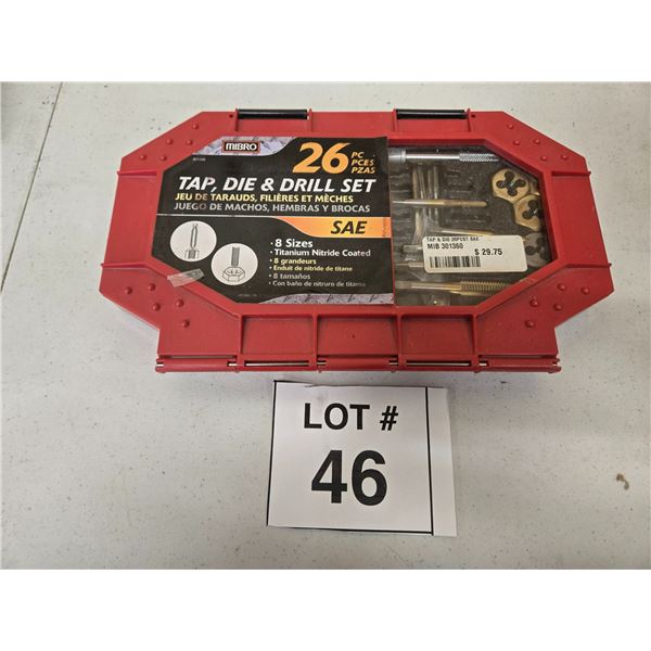 MIBRO 26-PIECE SAE TAP, DIE, AND DRILL SET