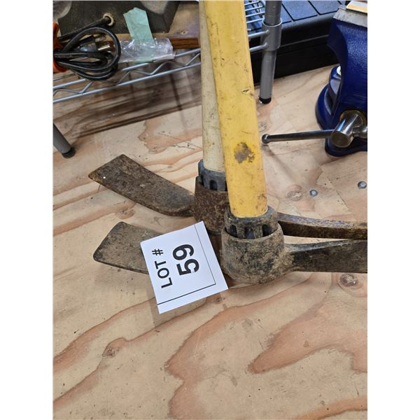 PAIR OF PICKAXES WITH FIBERGLASS HANDLES