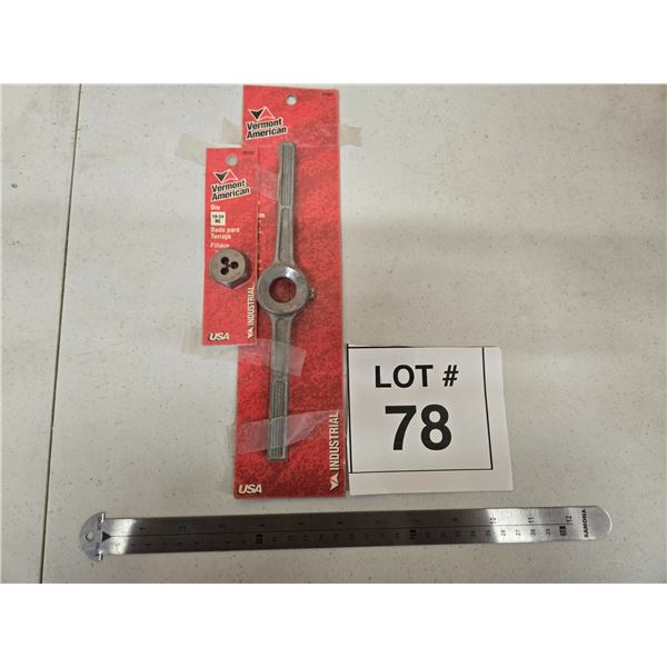 VERMONT AMERICAN DIE AND DIE HANDLE SET (10-24 NC)