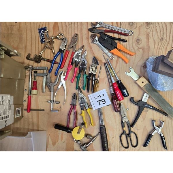 LARGE ASSORTED HAND TOOLS LOT – PLIERS, WRENCHES, AND CUTTERS