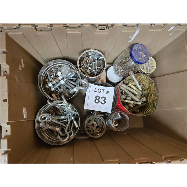 ASSORTED BOLTS, NUTS, WASHERS, AND EYE BOLTS LOT