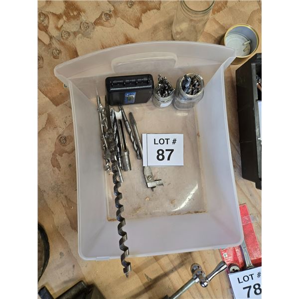 ASSORTED DRILL BITS, AUGER BIT, AND BORING TOOLS LOT