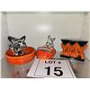 Image 1 : VINTAGE JAPANESE CERAMIC DOG FIGURAL MINIATURE PLANTERS & BOWLS LOT