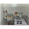 Image 1 : JAPANESE CERAMIC DOG PLANTER AND FIGURAL VASE LOT OF 2