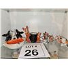 Image 1 : JAPANESE CERAMIC DOG ASHTRAY AND FIGURINES LOT OF 7