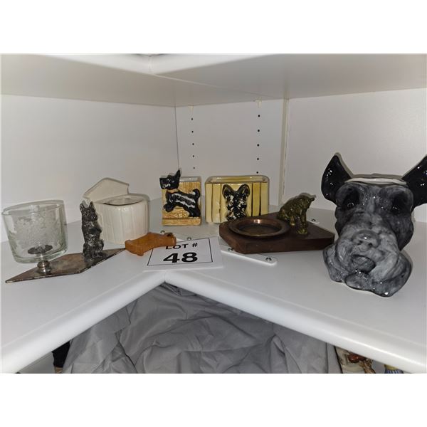 ASSORTED SCOTTIE DOG DESK AND SMOKING ACCESSORIES