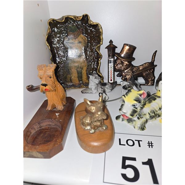 SCOTTIE DOG FIGURINES AND NOVELTY COLLECTIBLES GROUP