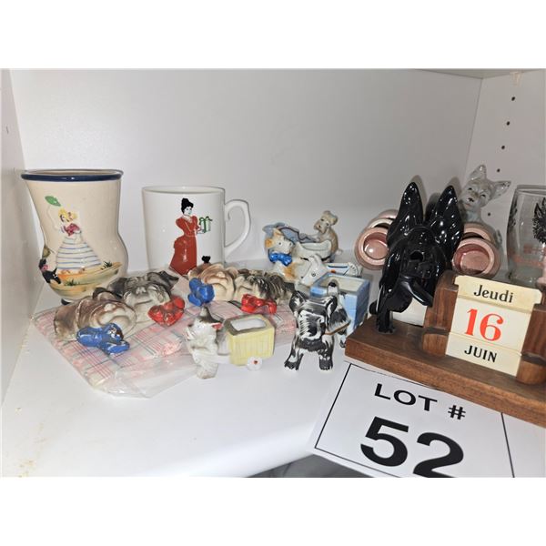 VINTAGE SCOTTIE DOG DESK ITEMS AND SMALL DECORATIVES