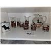 Image 1 : SCOTTISH TERRIER PLAID GLASSWARE SET WITH FLASK & PITCHER