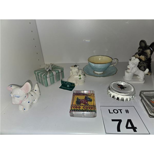 VINTAGE SCOTTISH TERRIER CERAMIC FIGURINES & DESK ITEMS