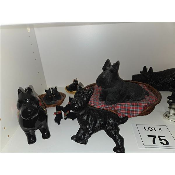 SCOTTISH TERRIER NOVELTY ITEMS, CERAMICS & GLASS LOT