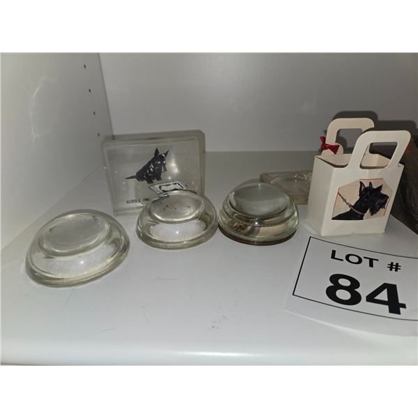 SCOTTISH TERRIER PAPERWEIGHTS, GLASS & DESK NOVELTIES